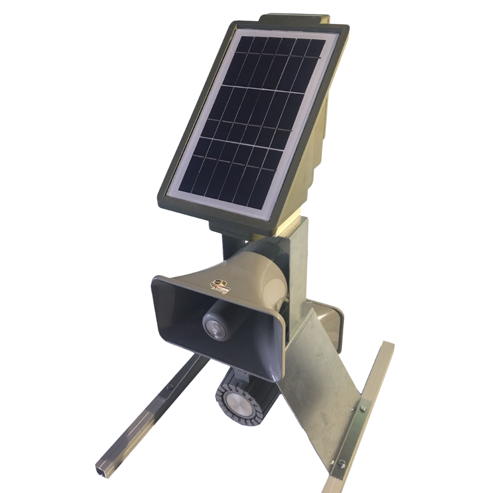 Effaroucheur ergonomique autonome avec panneau solaire pour aéroport, agriculture, collectivité, ports maritimes, industrie et particulier – XMOV